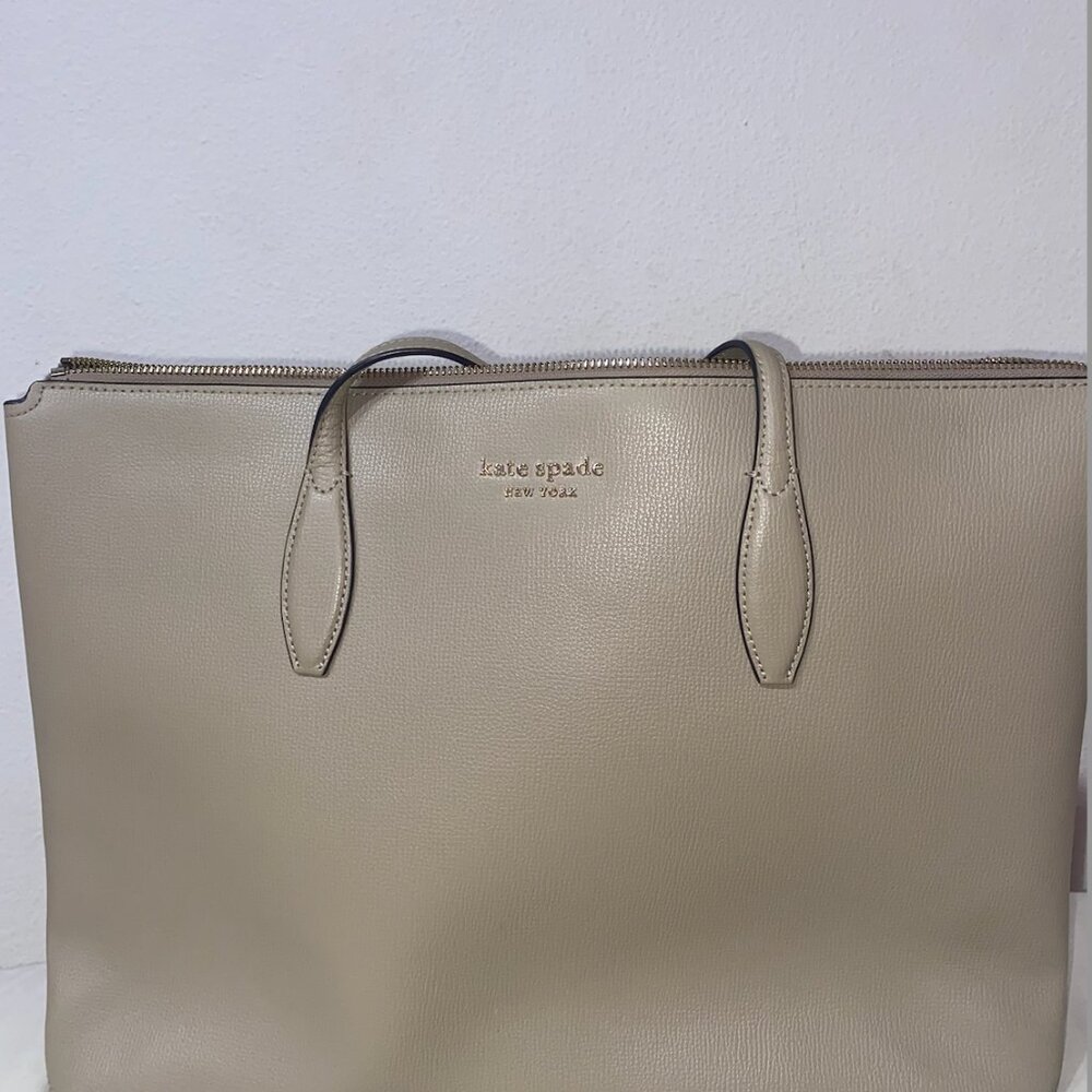Kate Spade Beige Saffiano Leather Tote - Picture 4 of 11